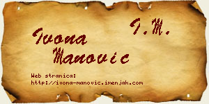 Ivona Manović vizit kartica